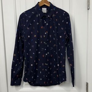 Paul Smith Dark Blue Shirt with Colorful Prints